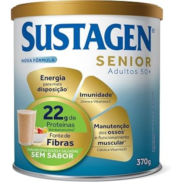 Sustagen Senior Complemento Alimentar 50+ Sem Sabor Lata 370g