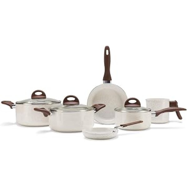 Brinox - Jogo de Panelas Antiaderente Ceramic Life 6 Peças Smart Plus - Vanilla