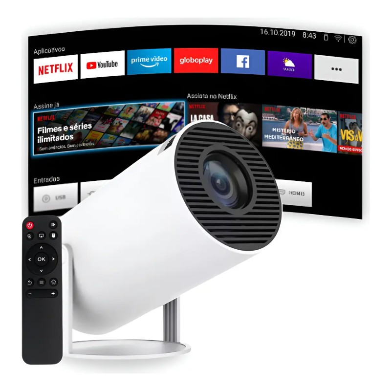 Projetor Portátil 4k Hd Android 11.0 Smart Wifi 5g Bluetooth