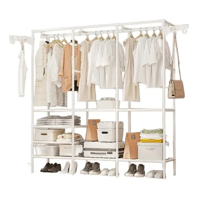 Organizador Roupa Aberto Closet 3 Colunas Desmontável Arara