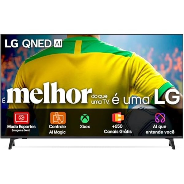 Smart TV 4K 86" LG QNED73 Portal de Games Processador AI α7 Ger8 4K Super Upscaling Google Cast Integrado Controle AI Magic WebOS 25 Modo Esportes Alerta de Esportes