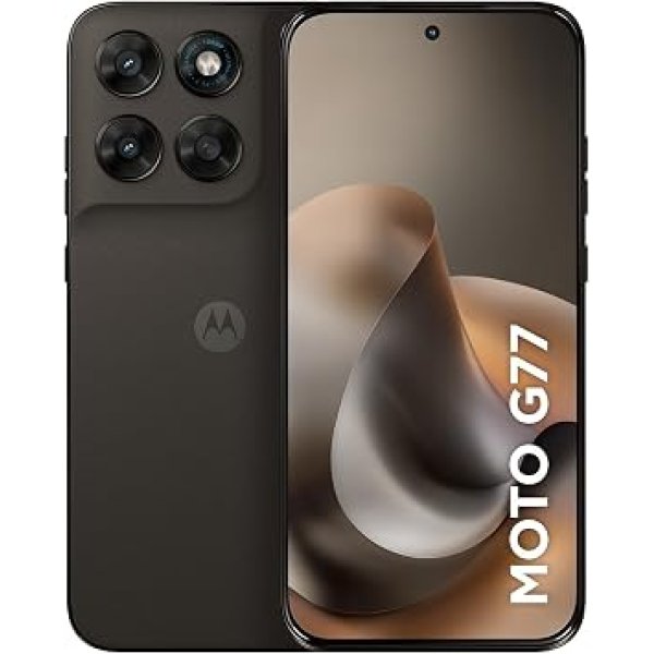 Smartphone Motorola Moto G77 5G - 256GB 24GB (8GB RAM + 16GB RAM Boost) camera 108MP Ultra-Pixel, tela 1.5K extreme Amoled 120hz, ultrarresistente - Marrom