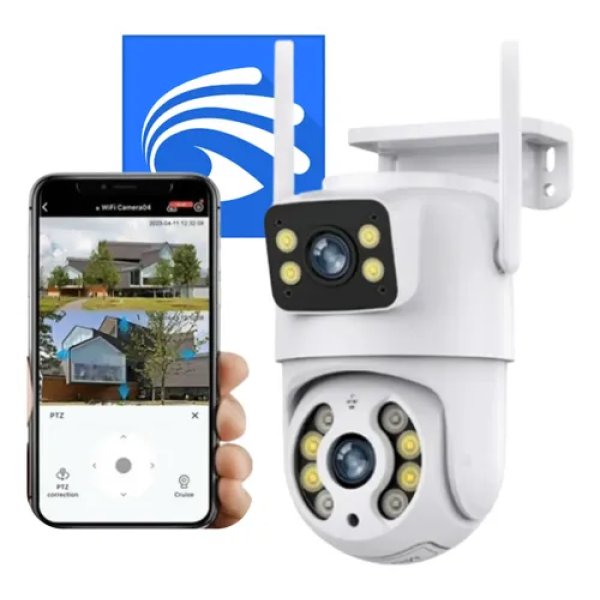 Câmera Dupla Segurança Ip Wifi Externa Lente 6mp App Yoosee