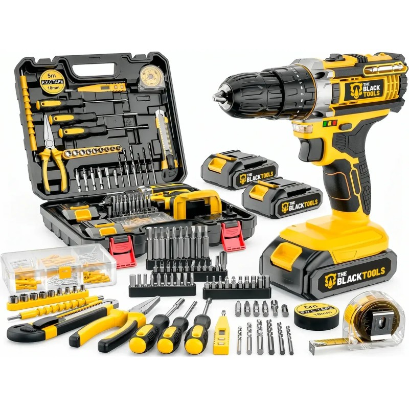 Parafusadeira Furadeira De Impacto The Black Tools Tbkit1...