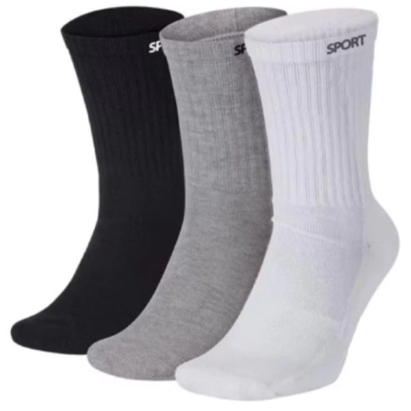 Kit ate 24 Pares Meias masculina SPORT Algodão cano alto/longo