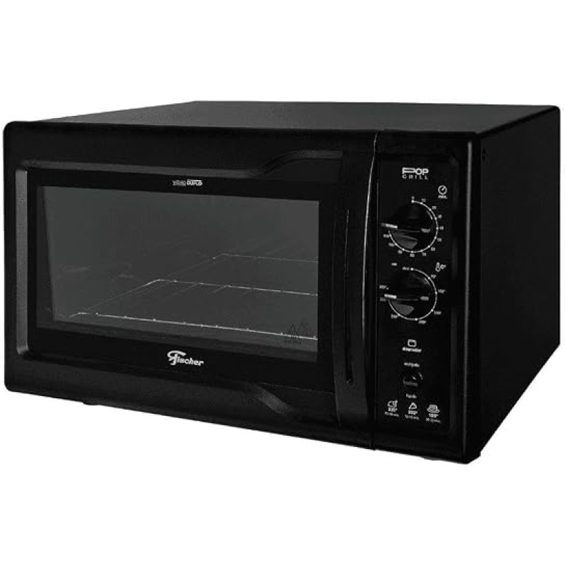 FISCHER FORNO ELÉTRICO BANCADA POP GRILL 44L BLACK 127V 3...