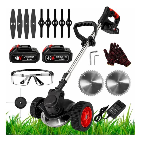 Cortador De Grama Elétrico Rodas 2 Bateria 48v Roçadeira