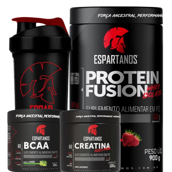 Kit Whey Protein Fusion + Bcaa + Creatina + Shaker