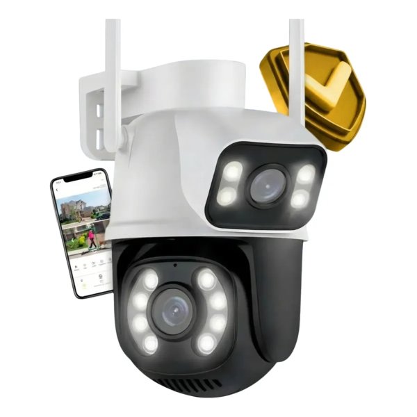 Camera De Seguranca A28b Wi-fi Dupla 3mp Icsee Cor Branco