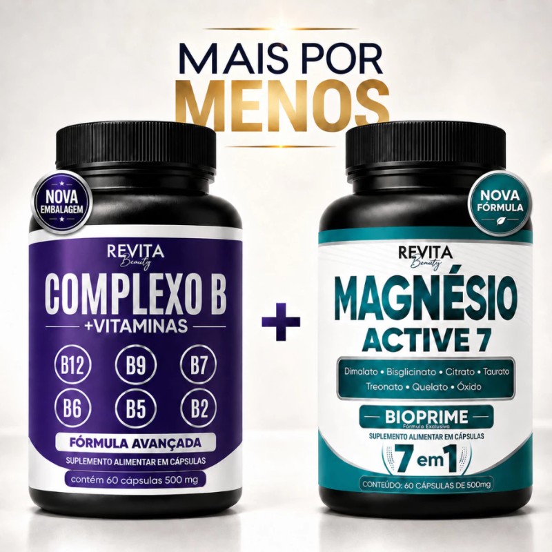 KIT VITAMINAS + COMPLEXO B + MAGNÉSIO ACTIVE 7 ENERGIA, D...