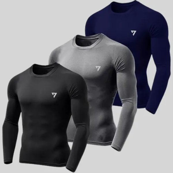 Kit 3 Camisetas Térmicas Masculina Segunda Pele Camisa Uv50-
