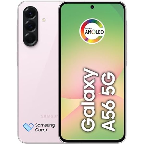 Smartphone Samsung Galaxy A56 5G 128GB, 8GB RAM, Câmera 50MP, IP67, Super AMOLED 6.7", Recursos AI, Rosa