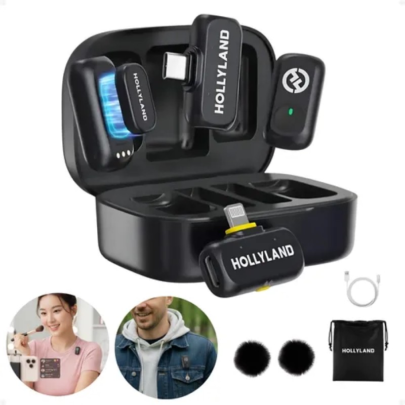 Microfone Hollyland Lark A1 Duo Combo Duplo Para 2 Pessoa...