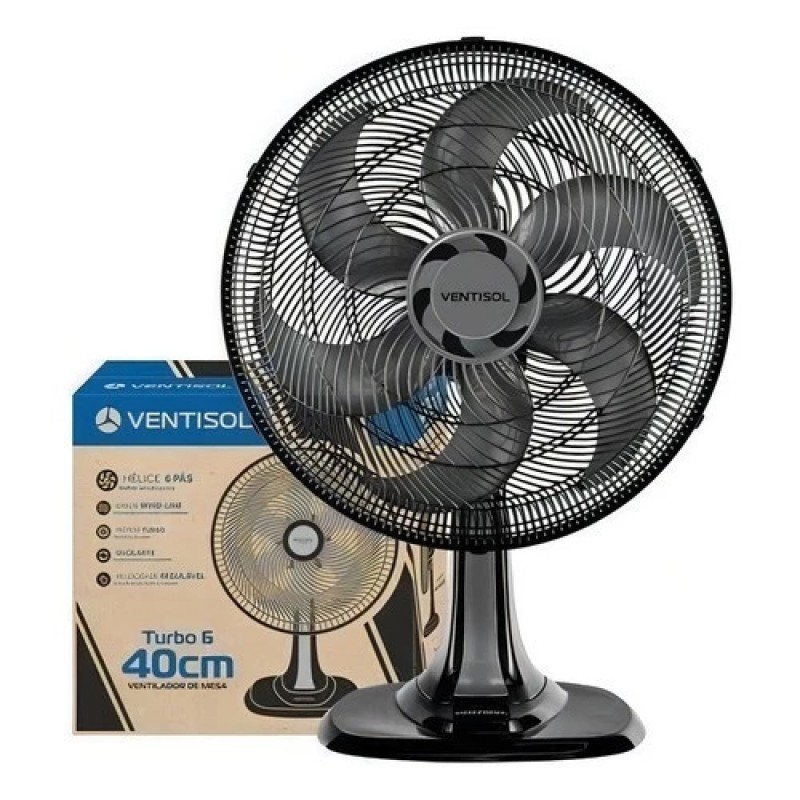 Ventilador de Mesa 40 cm 10 Pás com 3 Velocidades Ventiso...