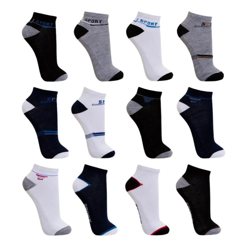 Kit 12 Pares Meia Masculino Cano Curto Soquete Varias Cores