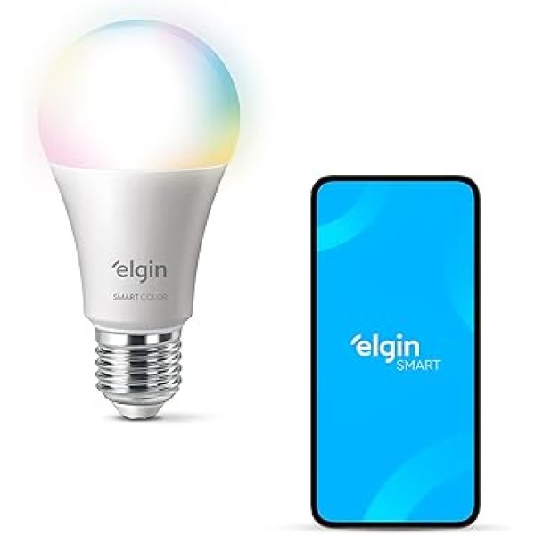 Lâmpada Inteligente Mais Potente 15W Smart Color RGB Wifi Elgin compatível com Alexa e Google Home