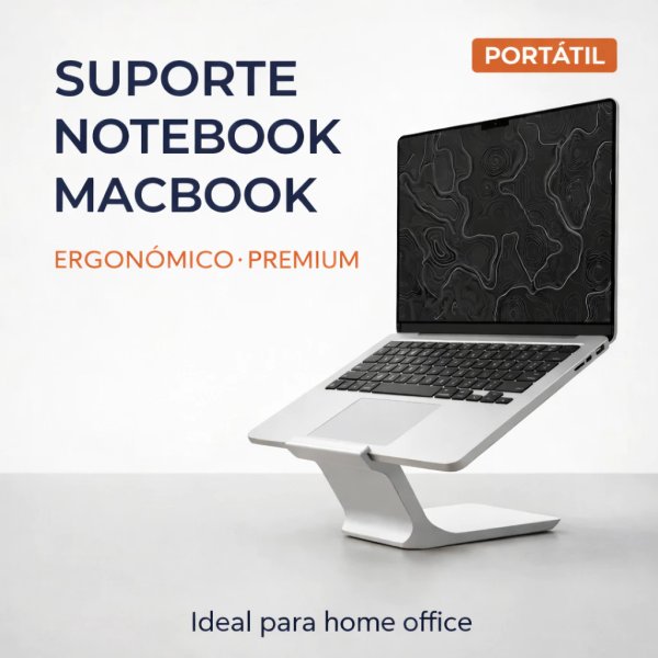 Suporte Notebook Laptop Compacto Ergonômico Ajustável Ventilado Base Leve Portátil