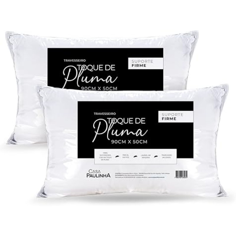 Kit 02 Travesseiros Toque de Pluma King Ganso Percal 180 ...