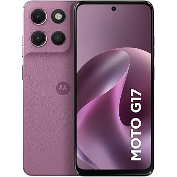 Smartphone Motorola Moto G17 4G - 128GB 12GB (4GB RAM + 8GB RAM Boost) camera 50MP Sony Lytia 600, tela FHD+ 60hz, bateria 5200 mAh - Rosa