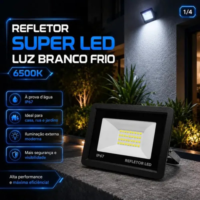 Kit 4 Refletores Super Led 200w Holofote Bivolt Ip67 Prov...