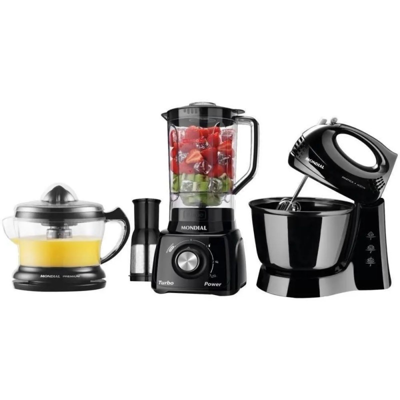 Kit Cozinha Mondial Liquidificador Batedeira E Espremedor...