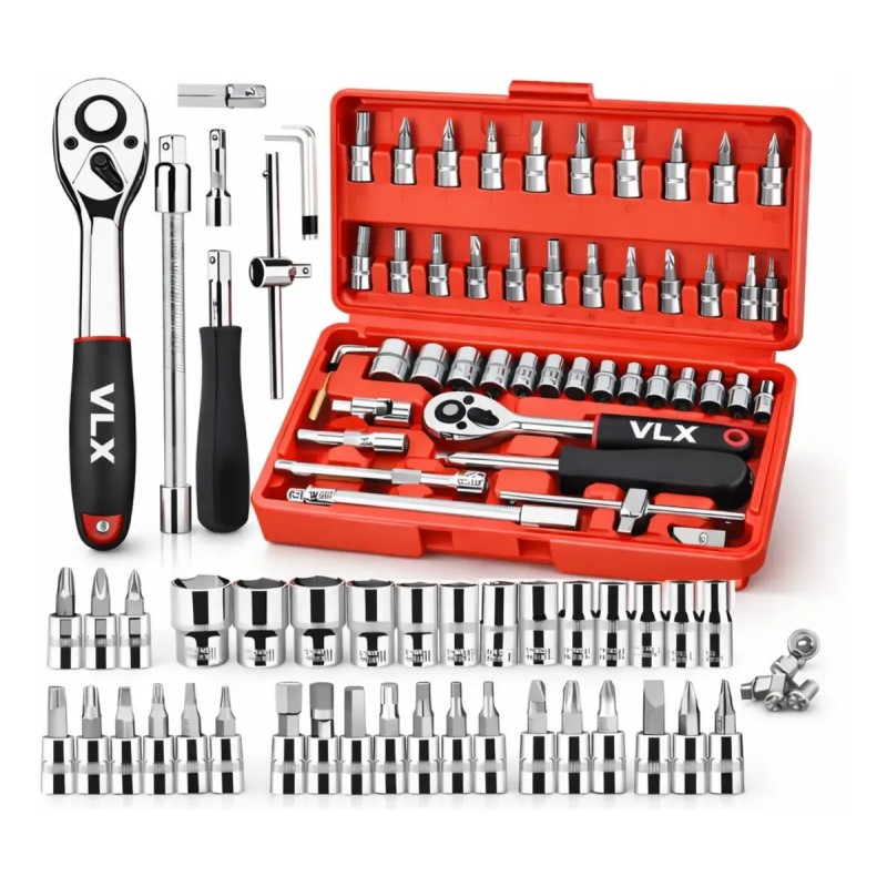 Kit 46 Chave Catraca Jogo De Soquetes Allen Torx Ferramentas