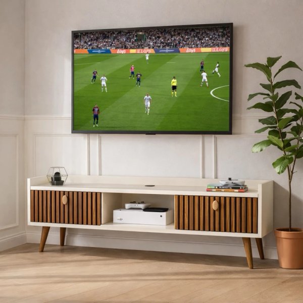 Rack para TV Bancada com pés 1.20 Life ou 1.10 ate 50polegadas - 2 Portas Moderno Parede TV Até 50Pol Quarto Sala