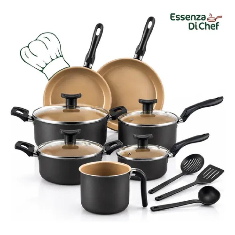 Conjunto Panelas Antiaderente 10 Peças Teflon Várias Cores
