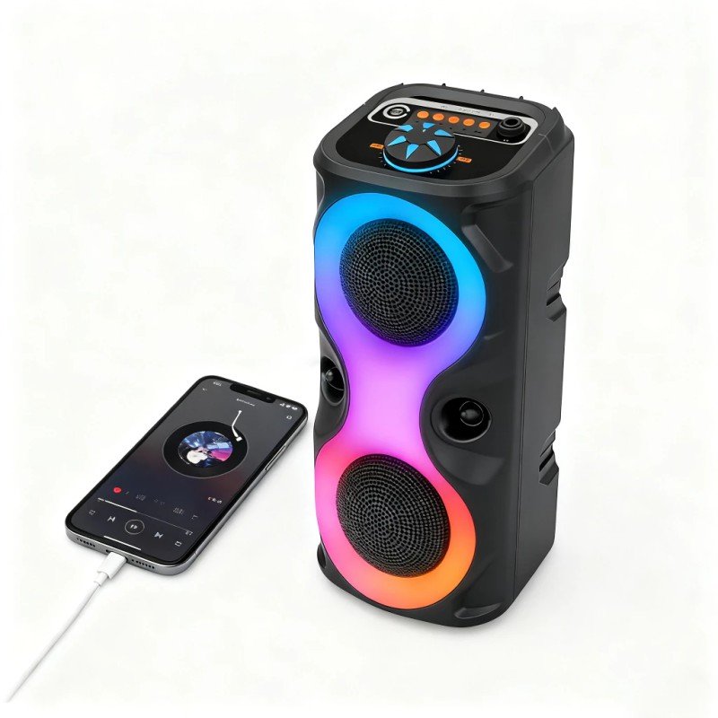 Caixa de som Bluetooth Portátil Com Led RGB Portátil FM U...