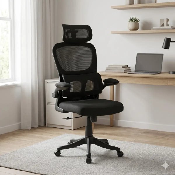 Cadeira De Escritório Presidente Ergonomica Lombar Regulavel Home Office