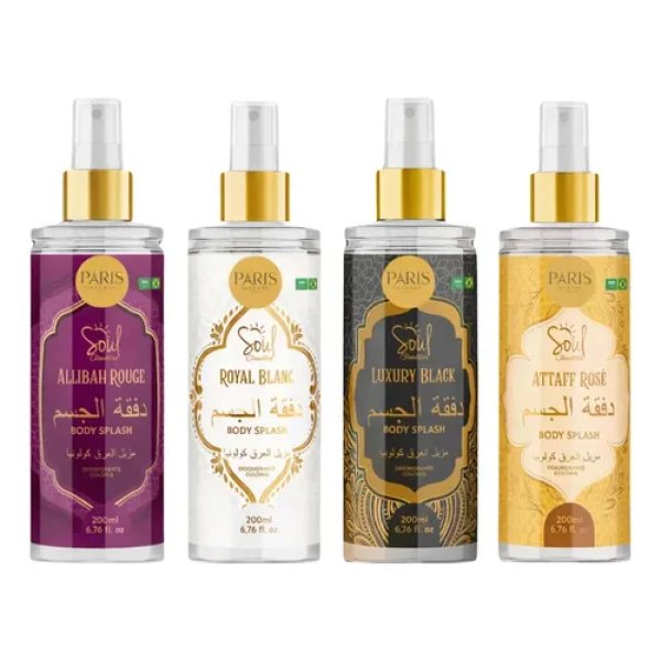Body Splash Arabe C/4un 200ml Perfume Feminino De Luxo