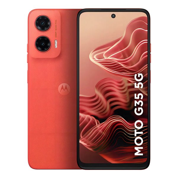 Smartphone Motorola Moto G35 5g - 256gb 4gb Ram+8gb Ram Boost e Camera 50mp Com Ai Nfc Tela 6.7 Com Superbrilho - Coral - Vegan Leather