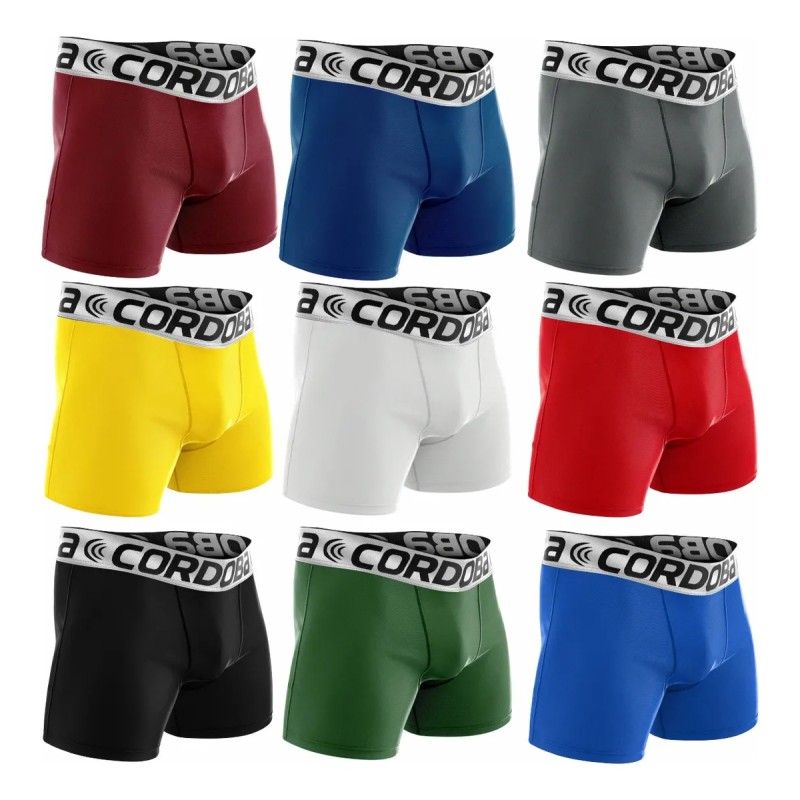 Kit 10 Cuecas Boxer Masculinas De Microfibra Lisas Sortidas