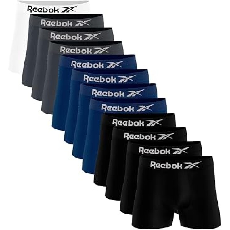 Kit 12 Cuecas Boxer Reebok Masculinas Microfibra Adulto B...