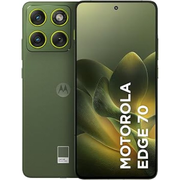 Smartphone Motorola Edge 70 5G - 256GB 24GB (8GB RAM + 16GB RAM Boost), Ultrafino, 3 cameras 50MP, Tela 1.5K extreme Amoled 120hz - Bronze Green