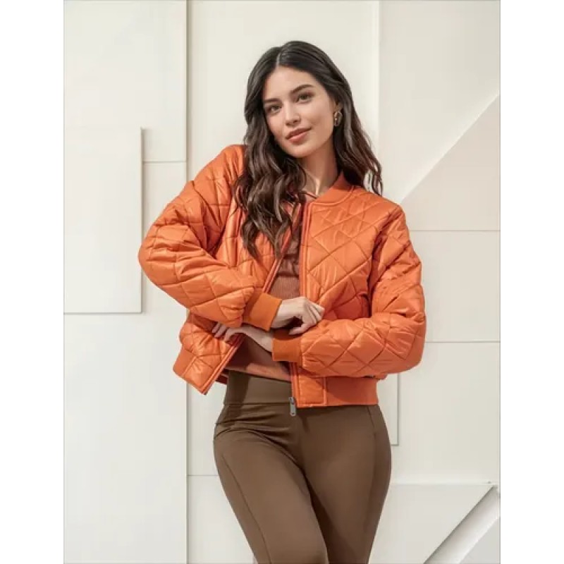 Jaqueta Puffer Forrada Feminina - Cereja Rosa