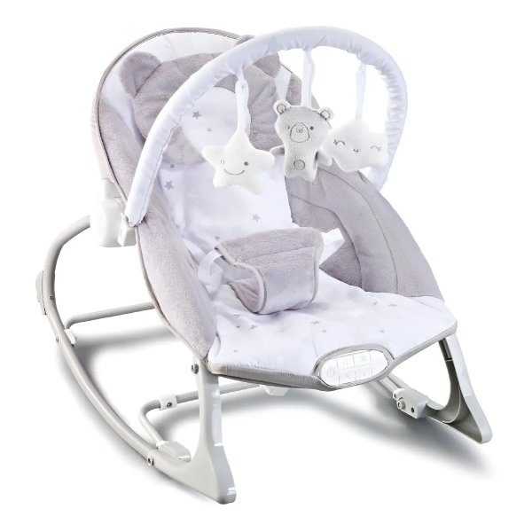 Cadeira de Descanso Musical Urso Polar Até 18kgs cor cinza e branco Maxi Baby
