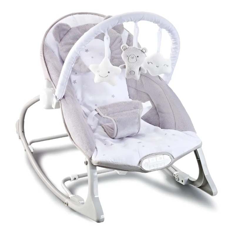 Cadeira de Descanso Musical Urso Polar Até 18kgs cor cinz...