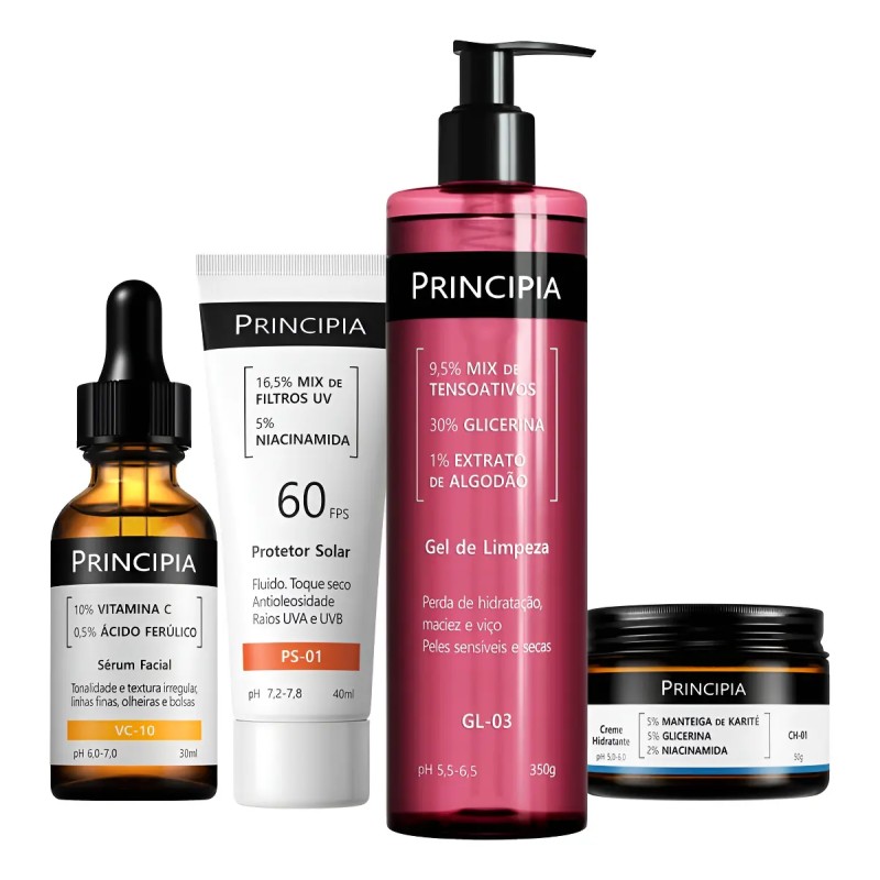 Principia Kit Essencial Gl-03 + Ch + Vc + Ps Sensível Dia...
