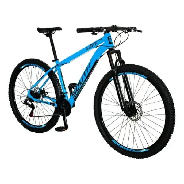 Bicicleta Masculina E Feminina South Legend Aro 29 Parede Dupla 21v Cor Azul Southbike