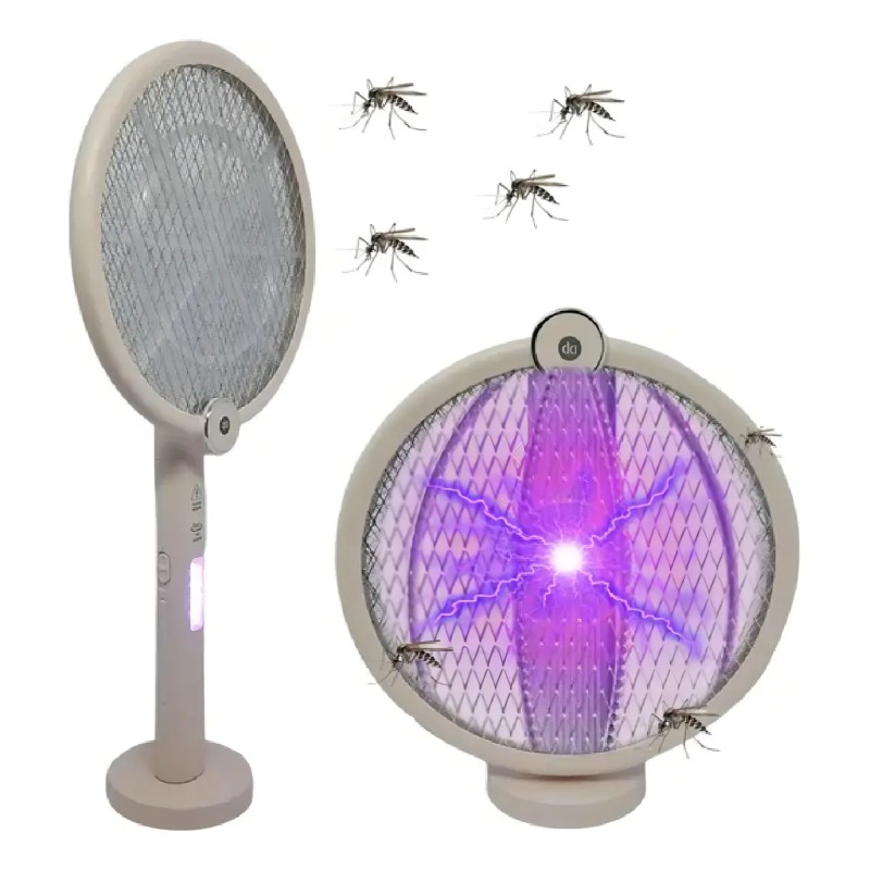 Raquete Elétrica Led Usb Inseto Uv Luz Roxa