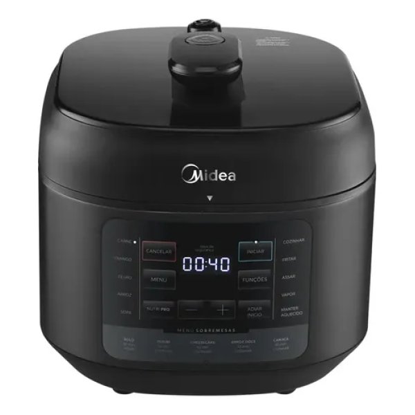 Panela De Pressão Elétrica 5l Nutripro Preta Midea Cor Preto