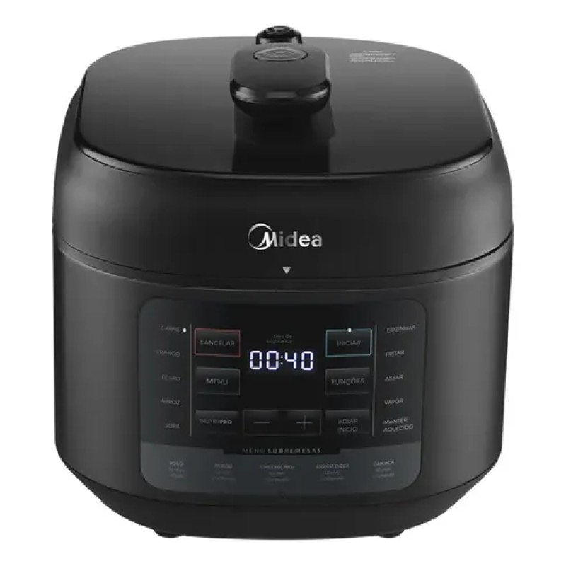 Panela De Pressão Elétrica 5l Nutripro Preta Midea Cor Preto