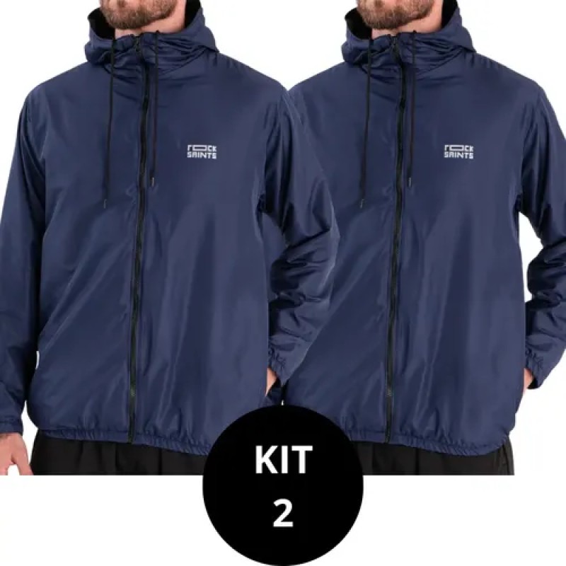 Kit 2 Corta Vento Liso Rock Saints