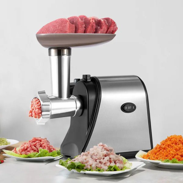 Moedor Automático 1500W Inox 110/220V — Multiuso para Carne, Linguiça e Kibe com Base Estável CICI