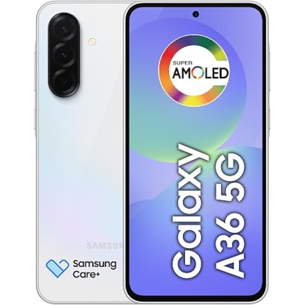 Celular Samsung Galaxy A36 5G 128GB, 6GB RAM, Câmera 50MP, IP67, Super AMOLED 6.7", Recursos AI, Branco