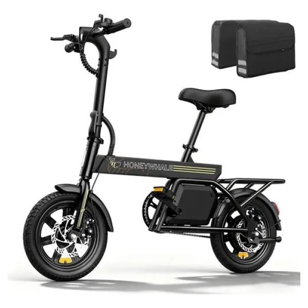 Honeywhale B20 Bicicleta Elétrica, 440w-35km-25km/h-120kg, Scooter Motor-ebike-adulto-bike-autonomia-velocidade Máxima-carga-honey Whale-fat-dobravel, 14 Aro, Freios A Disco Dianteiros E Traseiros