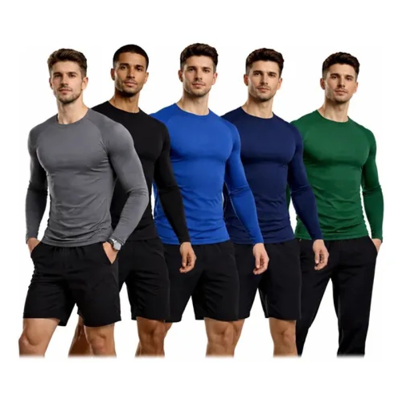 Kit 5 Camiseta Térmica Premium Segunda Pele Proteção Uv Dry