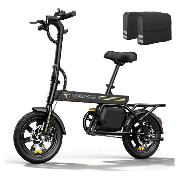 Honeywhale B20 Bicicleta Elétrica, 440w-35km-25km/h-120kg, Scooter Motor-ebike-adulto-bike-autonomia-velocidade Máxima-carga-honey Whale-fat-dobravel, 14 Aro, Freios A Disco Dianteiros E Traseiros