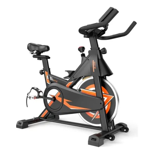 Bicicleta Spinning Ergométrica 13kg Mecânica com Monitor de Velocidade, Suporta até 120kg, Calorias, Tempo e Distância, Sensor de Pulso, Assento Macio, Pedal Metálico, Ideal para 1,40m a 1,90m